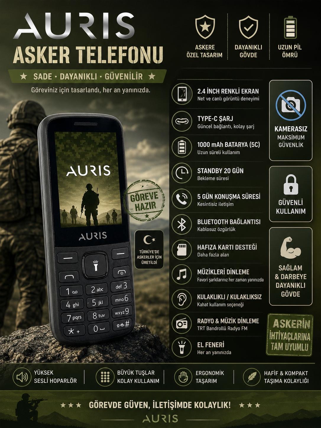 Auris Tuşlu Telefon