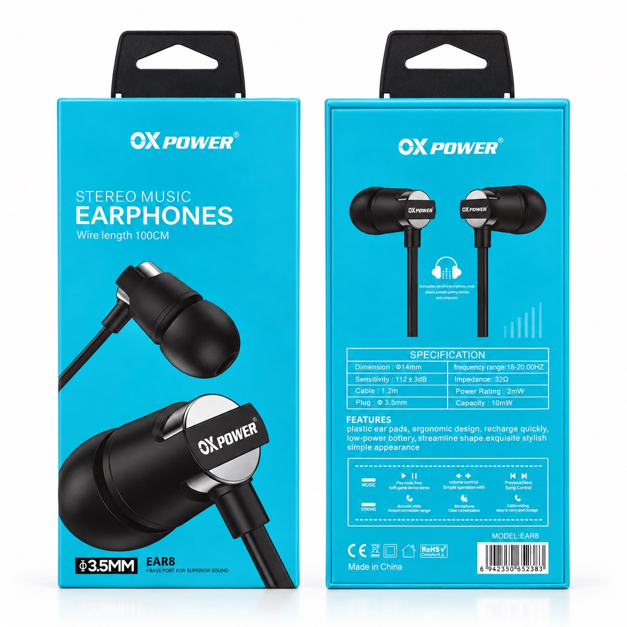 EAR8 SLIKONLU EXTRA BASS 3.5mm KULAKLIK