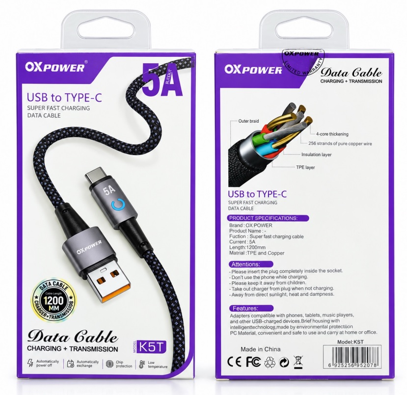 K5T 5A USB-TYPCE HASIR 120CM KABLO