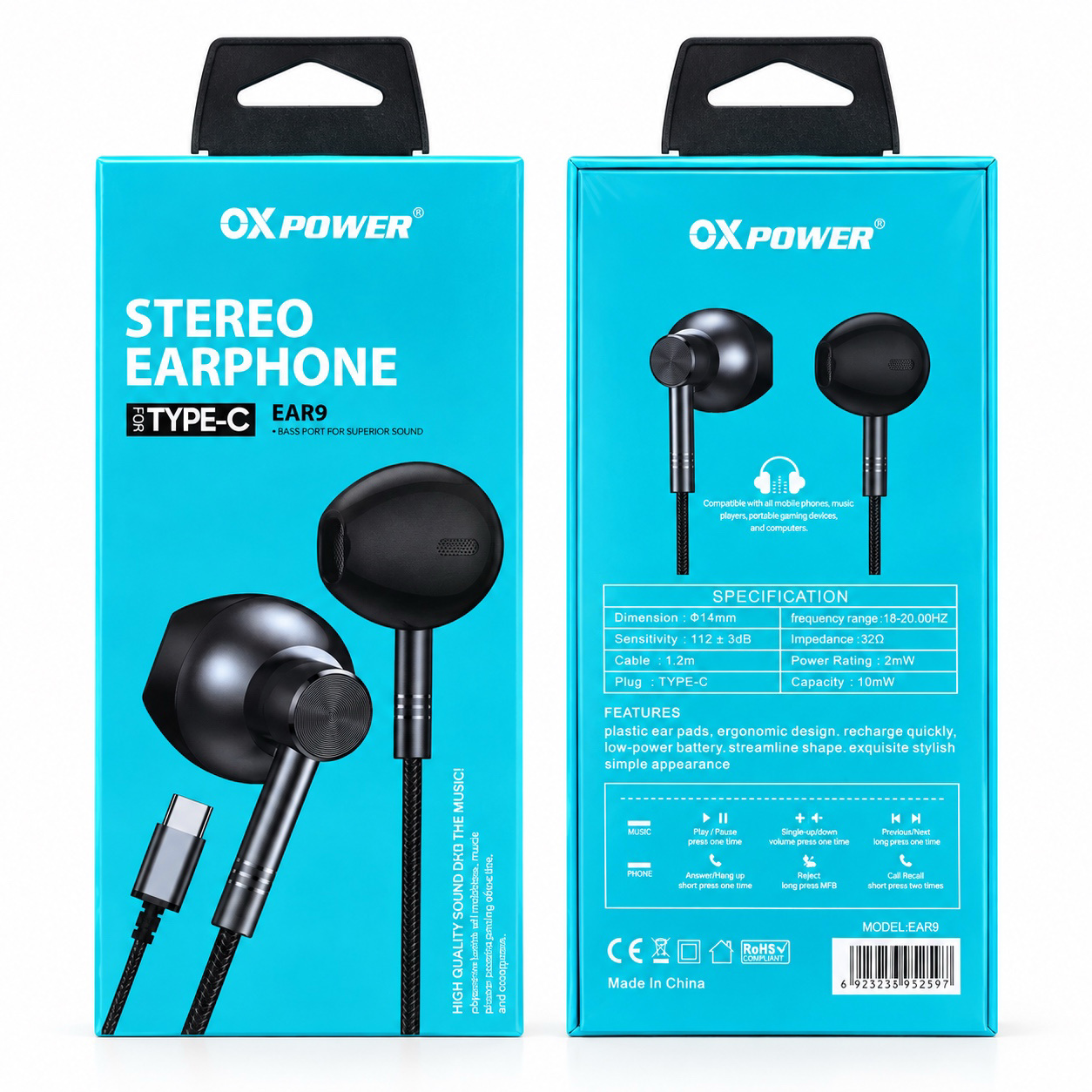 EAR9 SLIKONSUZ TYPCE KULAKLIK
