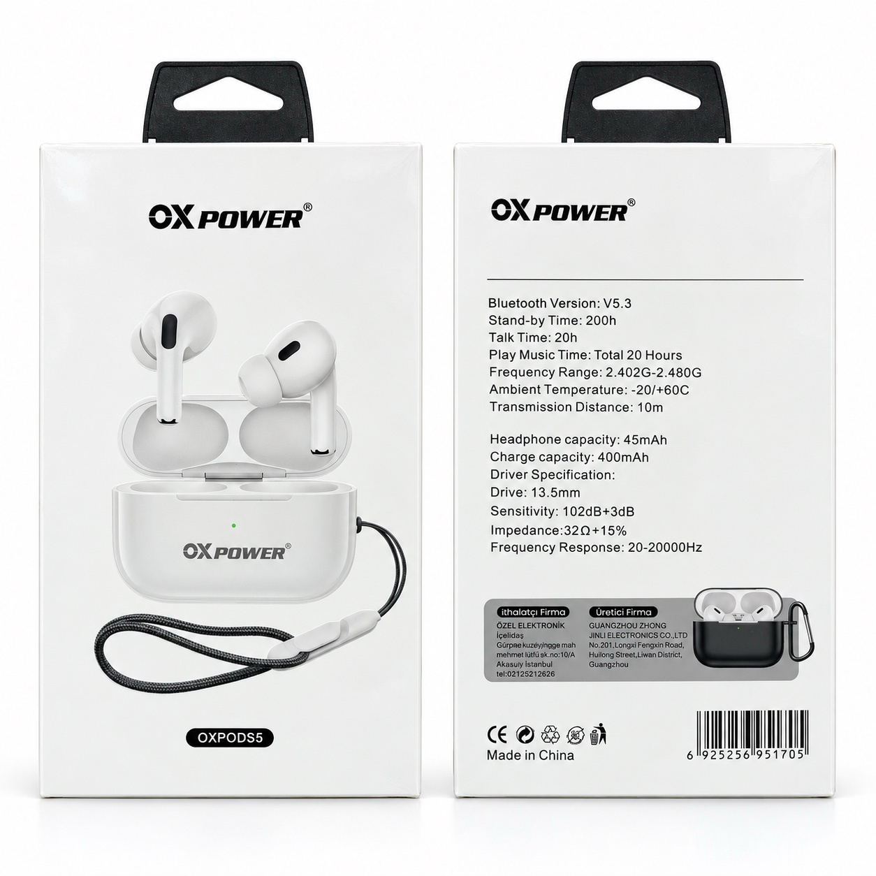 OXPODS 5 YATAY BEYAZ BT KULAKLIK